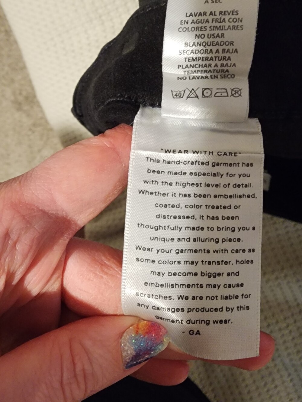 Size 14/32 Good American Black Metalic Jeans - Picture 6 of 8
